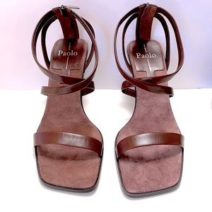 Paolo Linea NIB Brown DAUBE Strappy Heels